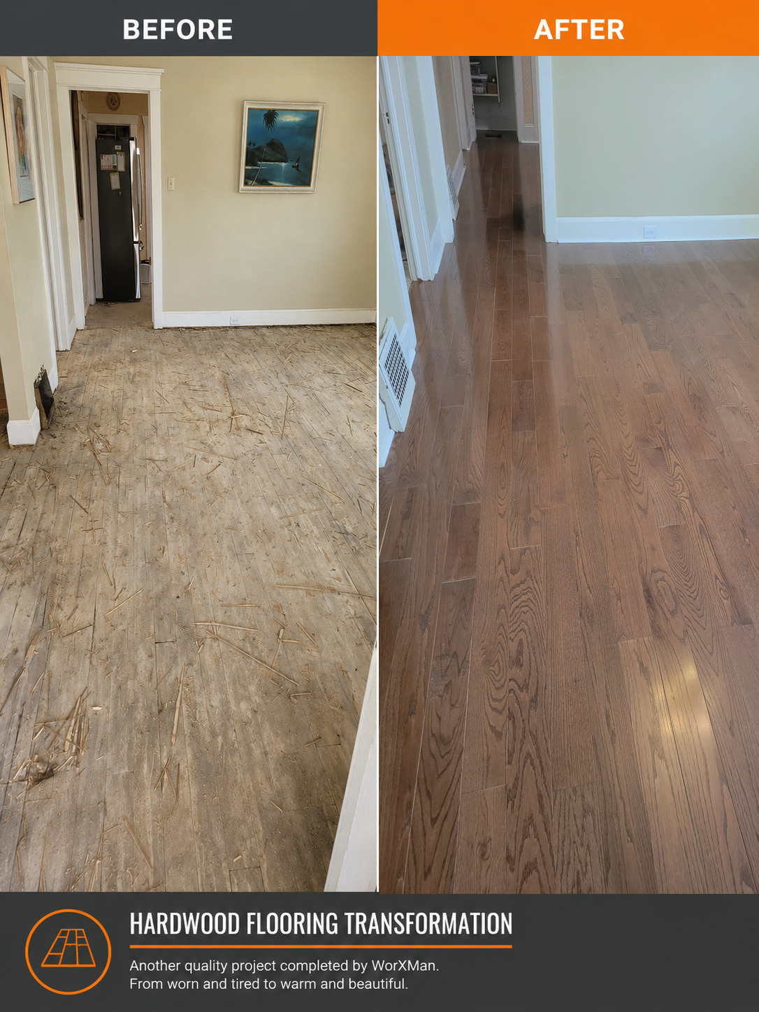 Hardwood Flooring Before and After